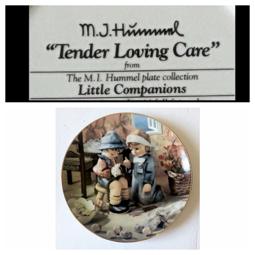 MJ Hummel Collector Plate, Danbury Mint  “Tender Loving Care” Plate No TU 4673